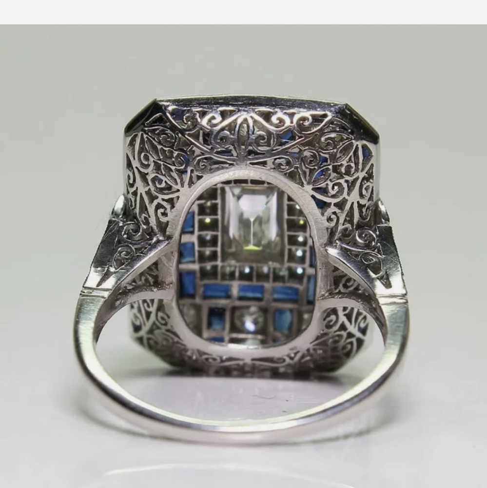 Women 925 Silver Filled White Sapphire ring - Picture 2 of 6